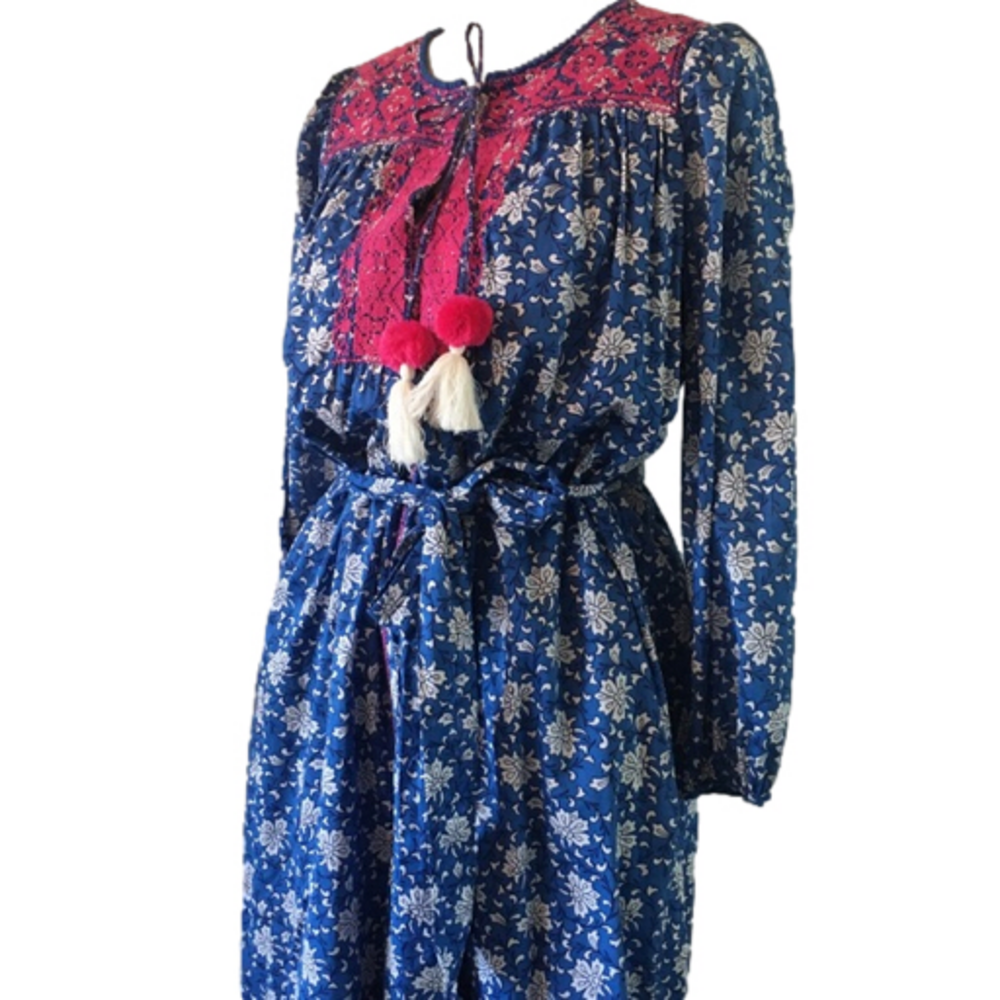 J. Crew Belted Tunic dress in Night Sky block print (Style AP194) - Picture 2 of 15